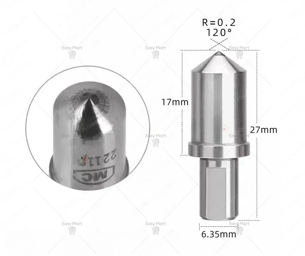 HRC-3 Natural Diamond Indenter Replacement, for Rockwell Hardness Tester HRC Scale, Precise