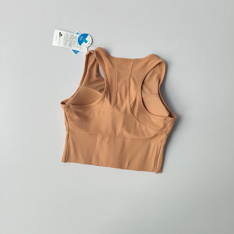 Einteiliger Sport-BH mit Frontreißverschluss, Crop-Top für Damen, stoßfest, schnelltrocknend, hochfeste Weste, Fitness-Yoga-BH – Detail 6