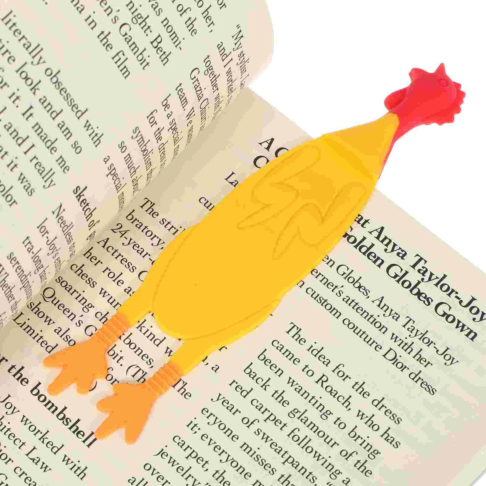 Chicken Book Marks Silicone Bookmark Magnetic Bookmarks Gifts for College Students Comics Markers Women Yellow Silica Gel Man