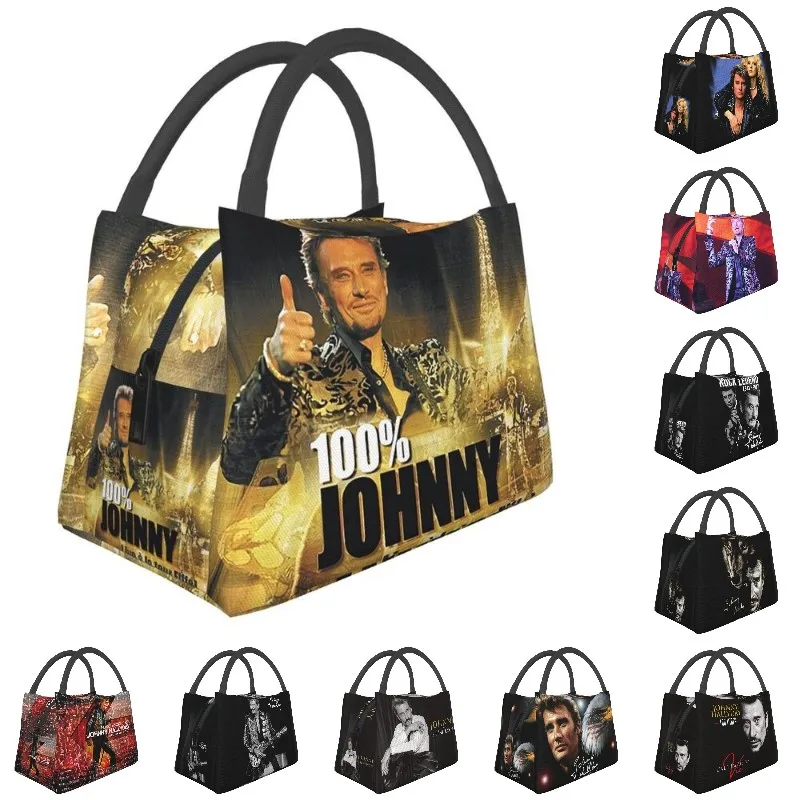 

Johnny Hallyday Insulated Lunch Bag for Women Leakproof French Rock Singer Cooler Thermal Lunch Box Office Picnic Travel