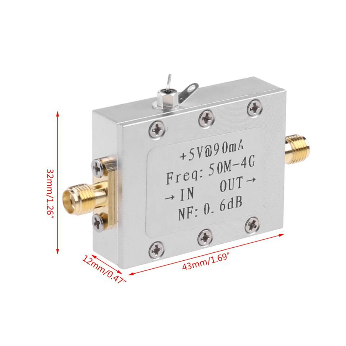 RF Amplifier Low Noise RF Amplifier Ham Radio Module Board LNA 50M-4GHz =0.6DB