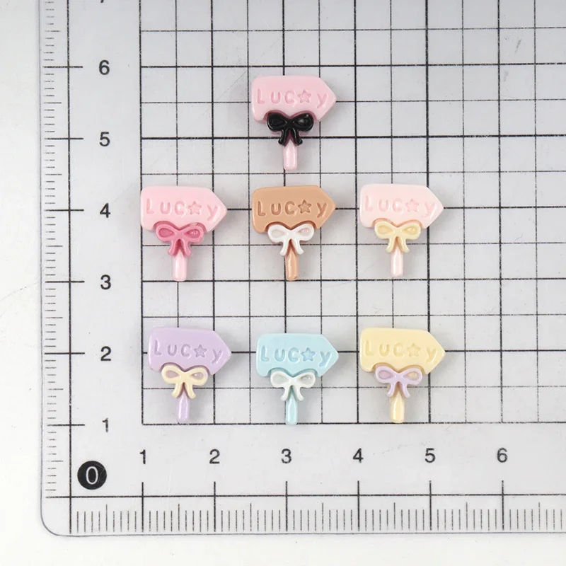 30Pcs/300pcs Mini Resin Lucky Indicator Flat DIY Resin Craft Children Hairpins Materials Accessories Scrapbooking Doolhouse