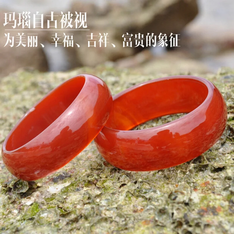 Factory Direct Sales Generation Red Agate Bracelet Widen and Thicken Women's Jewelry Jade Bracelet Bracelet Jade