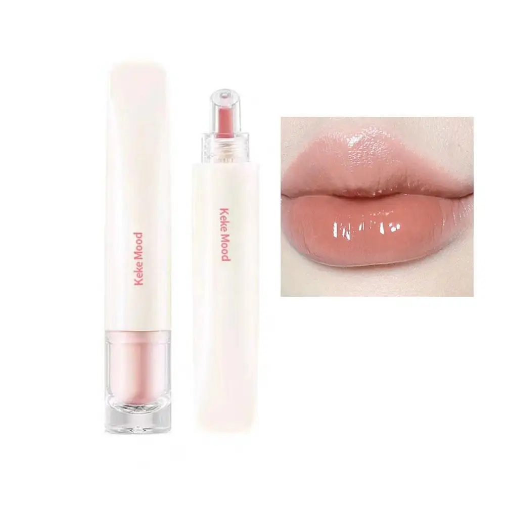 Gelado transparente geleia batom, cristal, matizado labial bálsamo, cuidado, 4 reparando cosméticos, anti-cracking, cores Lip Gloss, pêssego, P6y8