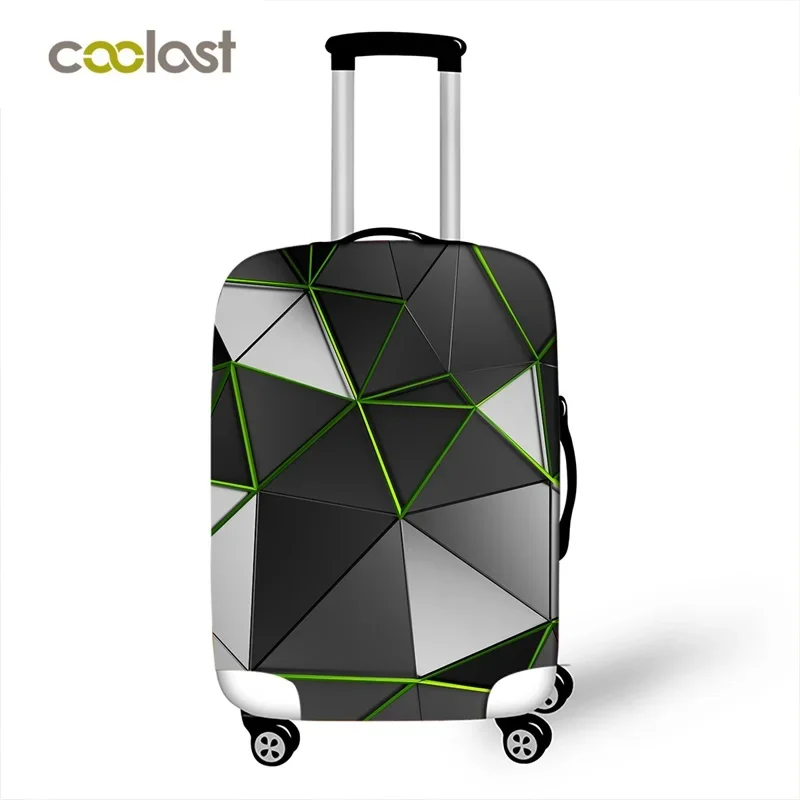 Geometric Travel Bag Cover Patchwork Suitcase Protective Cover Triangle Shape Luggage Case Protector Portable Travel Accessories