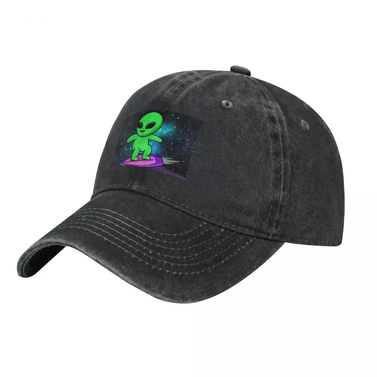 

Surfing Alien: Galactic Glide Baseball Cap Golf hard hat Wild Ball Hat Trucker Hat Women's Golf Clothing Men's