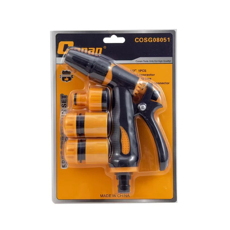 

High Pressure Water Spray Hose Garden Sprayer Nozzle 8 Function Watering Leakproof for Car Cleaning Lawn and Garden Use Random