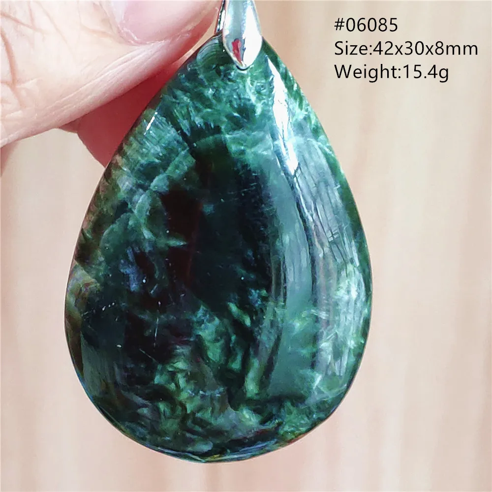 Natural Green Seraphinite Pendant Women Men Gemstone Oval Water Drop Seraphinite Necklace Pendant Bead AAAAA