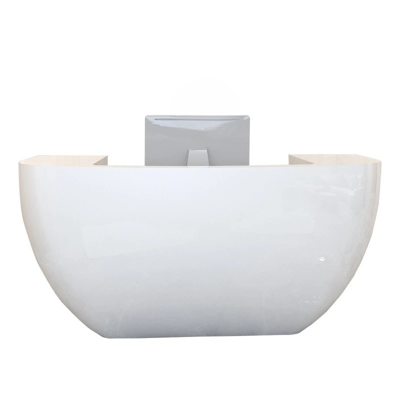 Curved paint reception desk simple modern checkout page bar