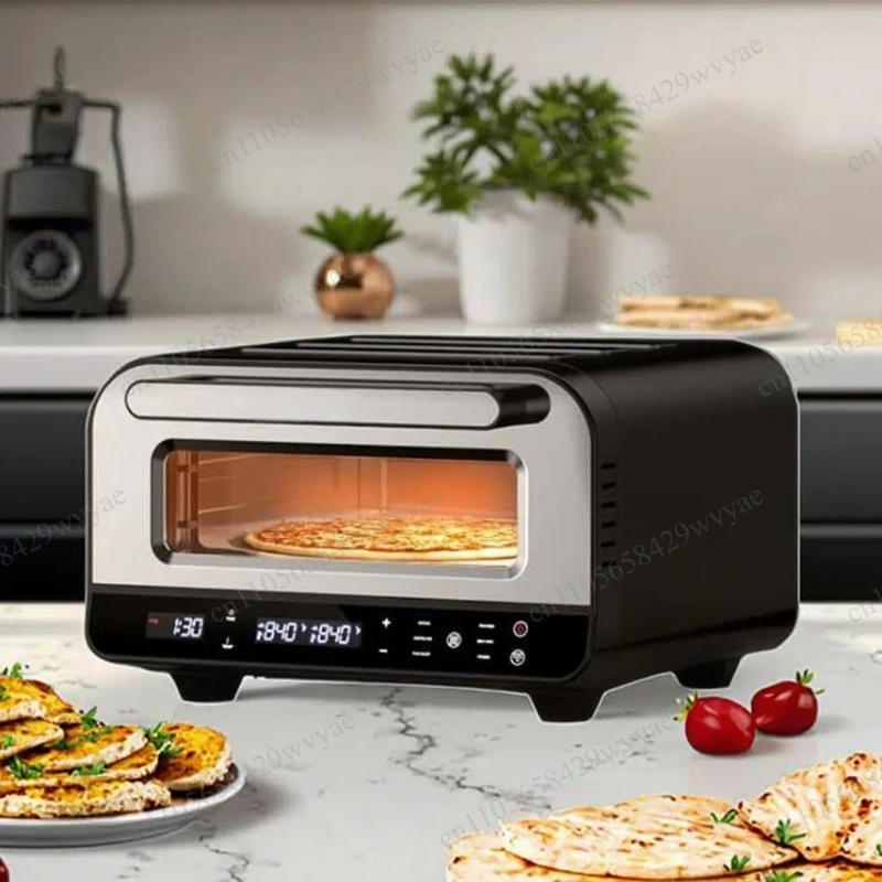 12 Inch Indoor BBQ Grill & Pizza Oven, Thin Crust Baking, Air Fryer Function