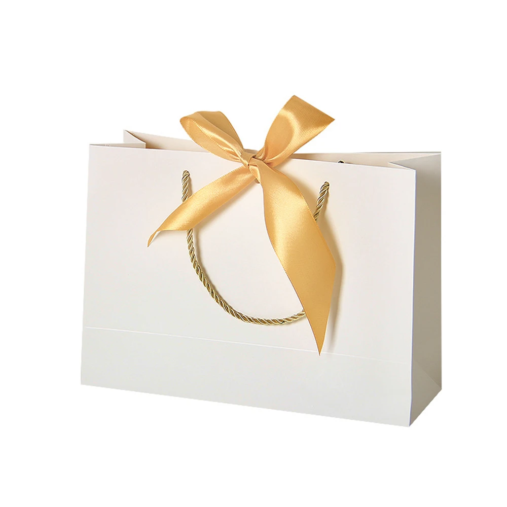 Multicolored Jewelry Gift Paper Bag Boxes Bow Ribbon with Handles Big Case Books Clothes Packaging For Wedding Birthday Party
