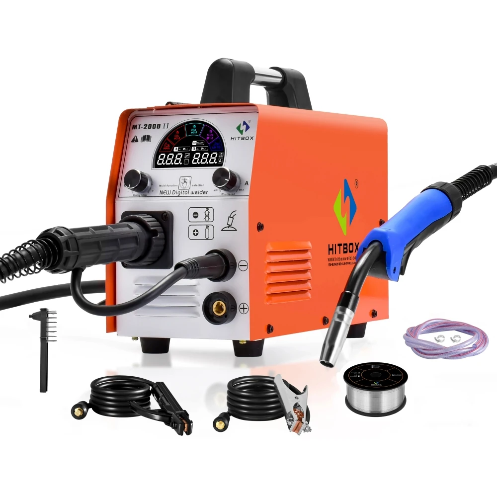 HITBOX MIG-200 5 in 1 Semi-Automatic Welding Machine MMA/Gas MIG/Gasless MIG/LIFT TIG/STICK FLUX CORED Soldering IGBT Inverter