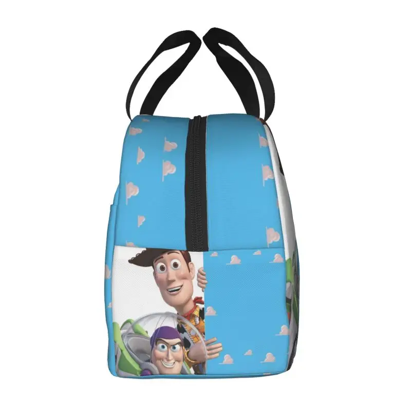 Toy Story Woody And Buzz Lunch Bag Women Portable Cooler Thermal Insulated Lunch Box for Outdoor Picnic Storage Food Bento Box