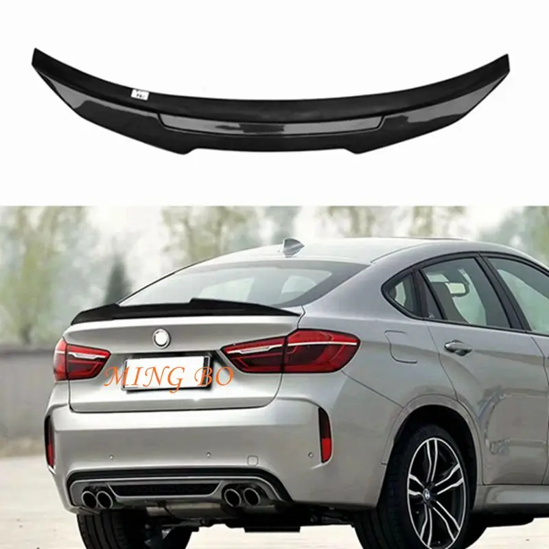 BMW X6 F16 및 X6M F86 PSM 스타일 탄소 섬유 리어 스포일러 트렁크 윙, 2014-2019 FRP 단조 카본