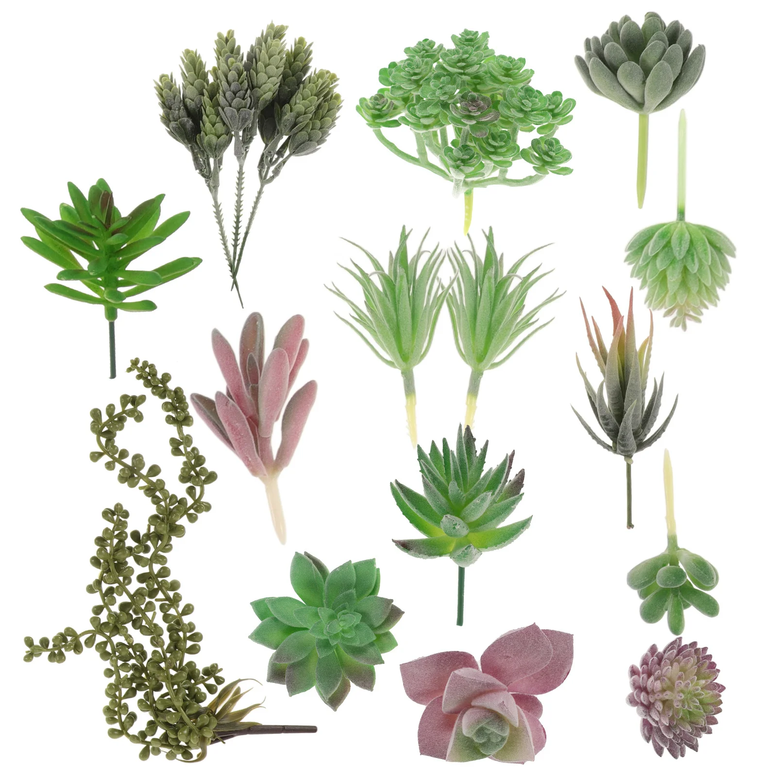 

14pcs Succulent Decor Unpotted Artificial Plants Realistic Textured Diy Arrangement For Indoor Landscape Simulation Greenery