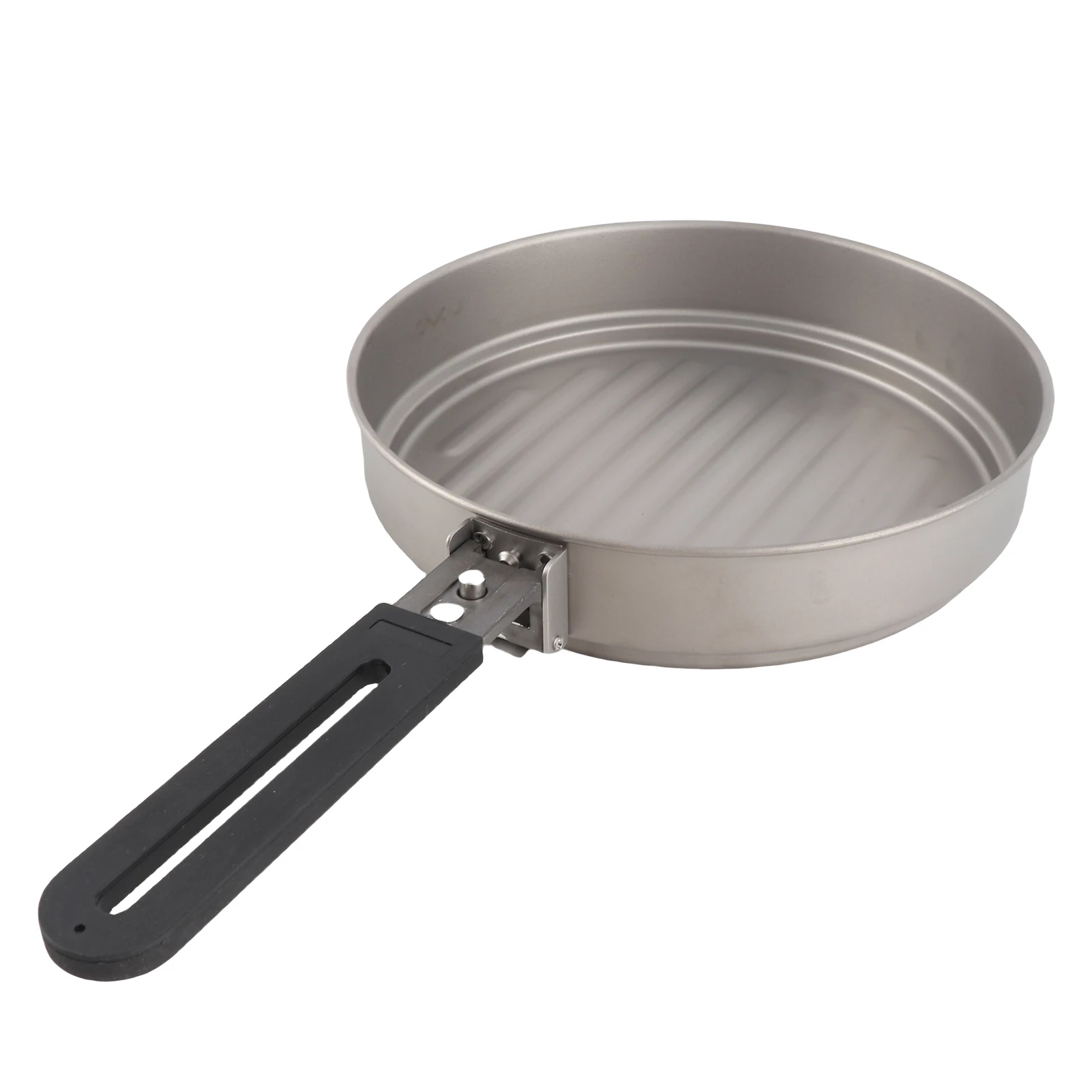 Lixada frigideira de titânio ultraleve 1100ml, frigideira com alça dobrável para cozinhar ao ar livre, acampamento, caminhadas, mochilão