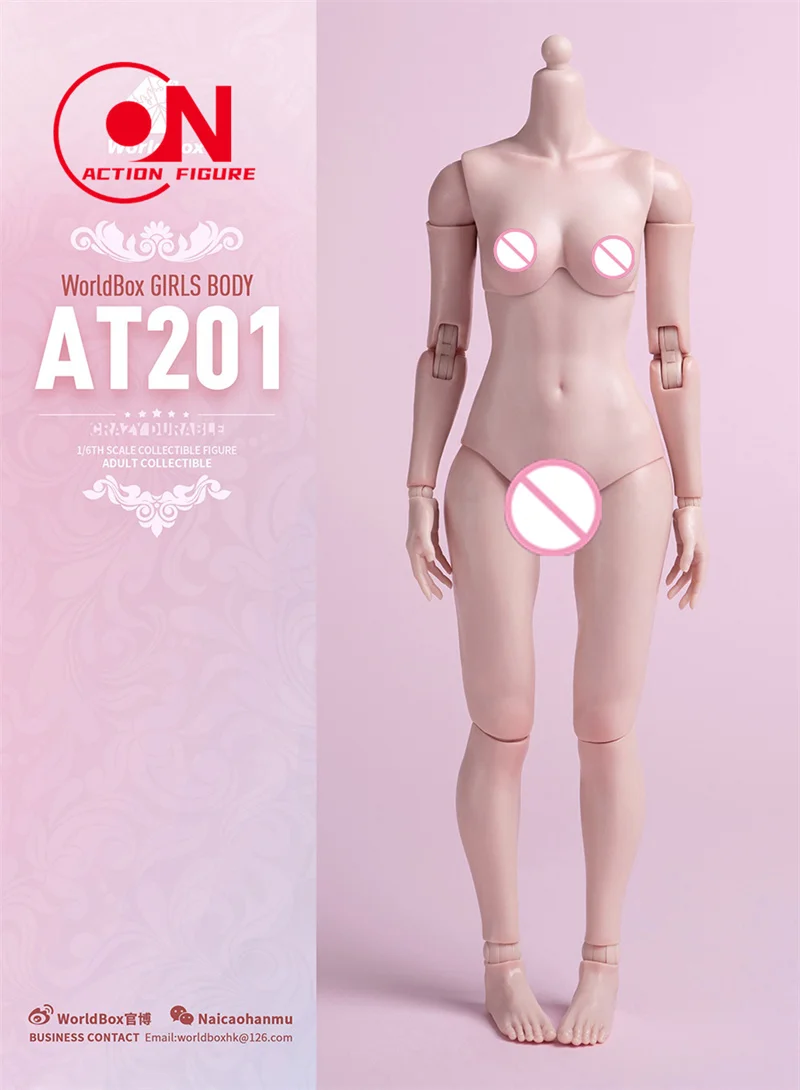 متوفر في المخزون Worldbox AT201 AT202 1/6 فتاة مشتركة مرنة الجسم عادي الدهون الساق 12 ''أنثى الجندي الضوء الأبيض تان الجلد عمل الشكل #2