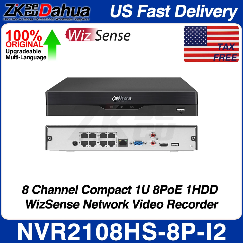 

Dahua NVR2108HS-8P-I2 8-канальный компактный 1U 8PoE 1HDD WizSense сетевой видеорегистратор с искусственным интеллектом и распознаванием лица SMD Plus