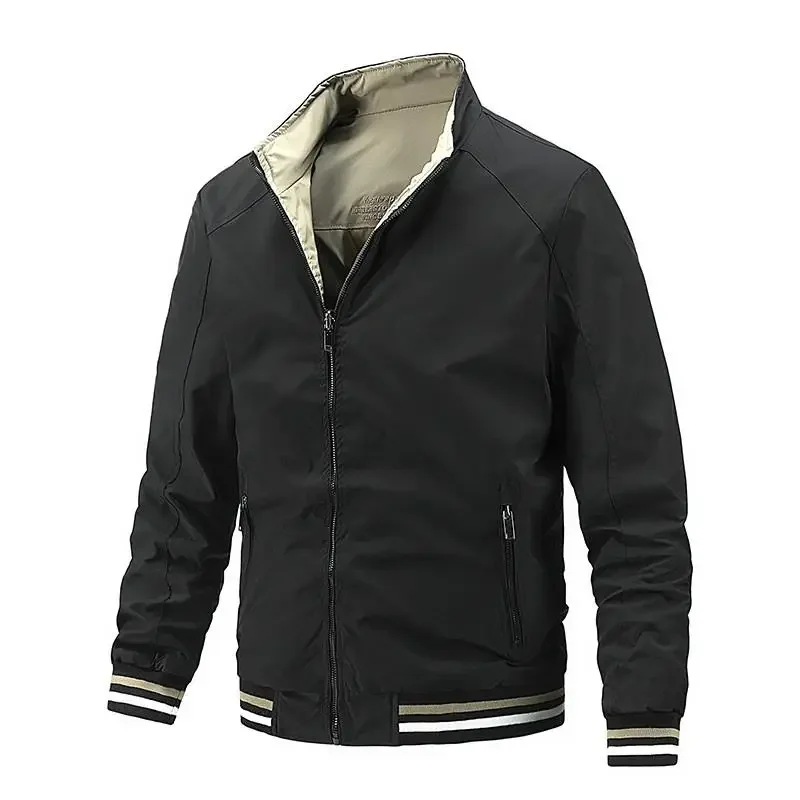 

2023 Spring And Autumn New Men's Hatless Business Casual Coat Double Sided Men's Jacket Thin Solid Color Versatile Top