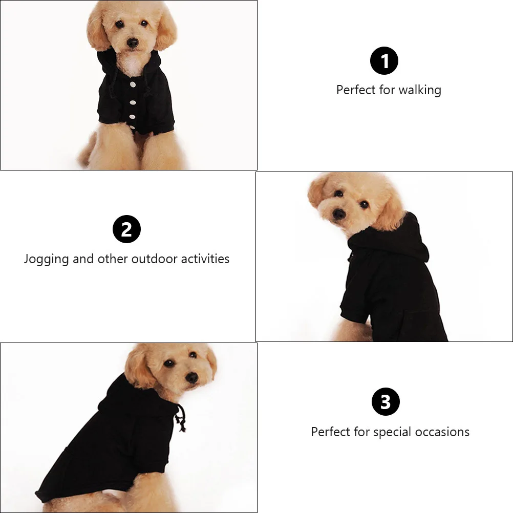 

Dog Warm Cotton Hoodie Sweater Black Puppy Clothes Winter Fall Pet Costume Apparel Festival Party Dog Hoodie Puppy Clothes
