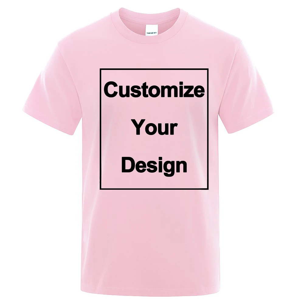 Custom Cotton T-Shirts Womens Summer Short Sleeve Tops DIY Logo/Graphic Basic O-Neck Oversized T Shirts Casual Womans Clothes