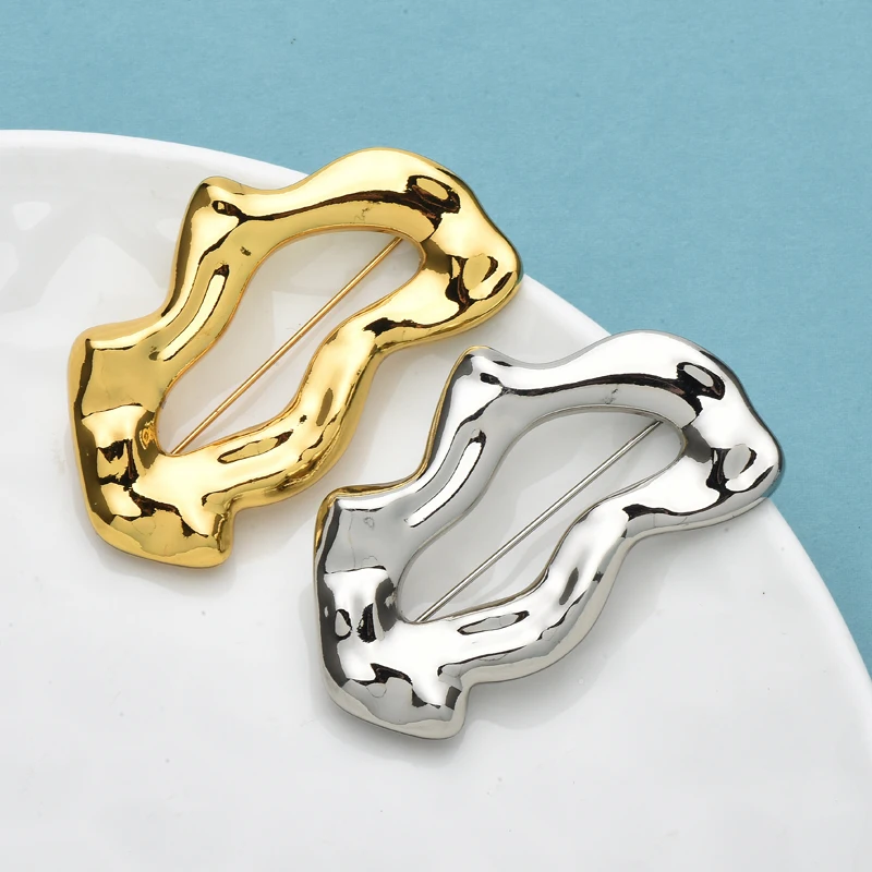 

Wuli&baby Alloy Geometric Brooches Pins For Women Unisex 2-color All-match Minimalist Style Brooch Fashion Jewelry