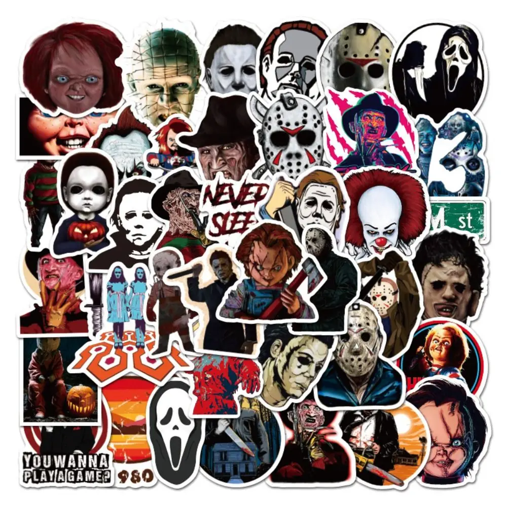 Decorative Decals Horror Characters Stickers Graffiti Stickers Party Decor Halloween Stickers Waterproof Fesitival Toys Diary