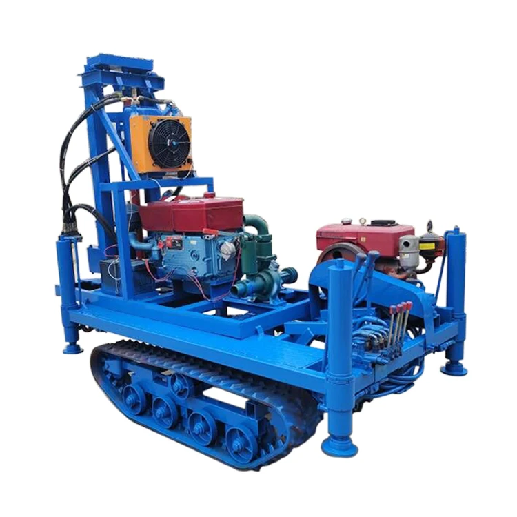 Portable Hard Rock Exploration Hydraulic 25HP Crawler Small Water Well Drilling Rig