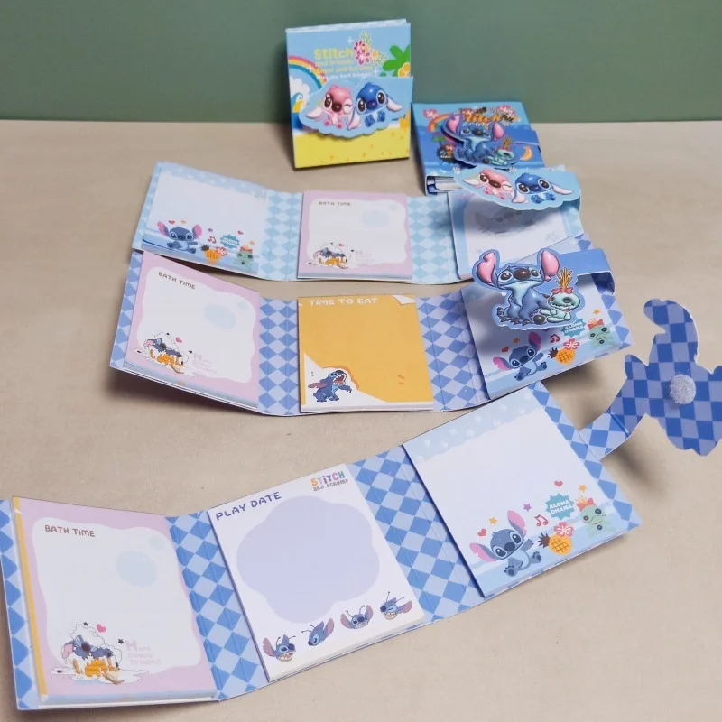 20 ชิ้น/ล็อตการ์ตูน Disney Stitch 3 แผ่นพับน่ารัก N ครั้งเครื่องเขียนป้าย Notepad บุ๊คมาร์คโพสต์ School Supply