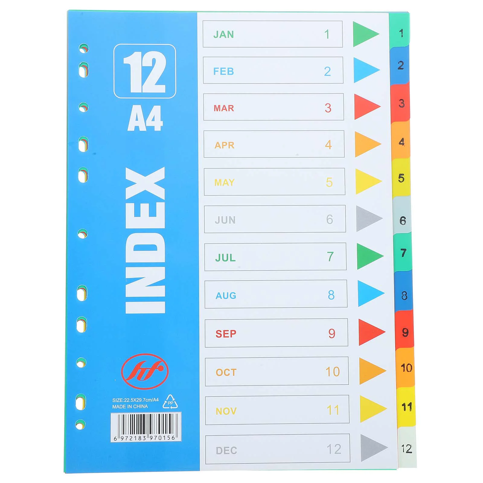 Index Separator Page Notebooks Dividers A4 Tabs Number Loose-leaf Markers Binder With Pp Pastel