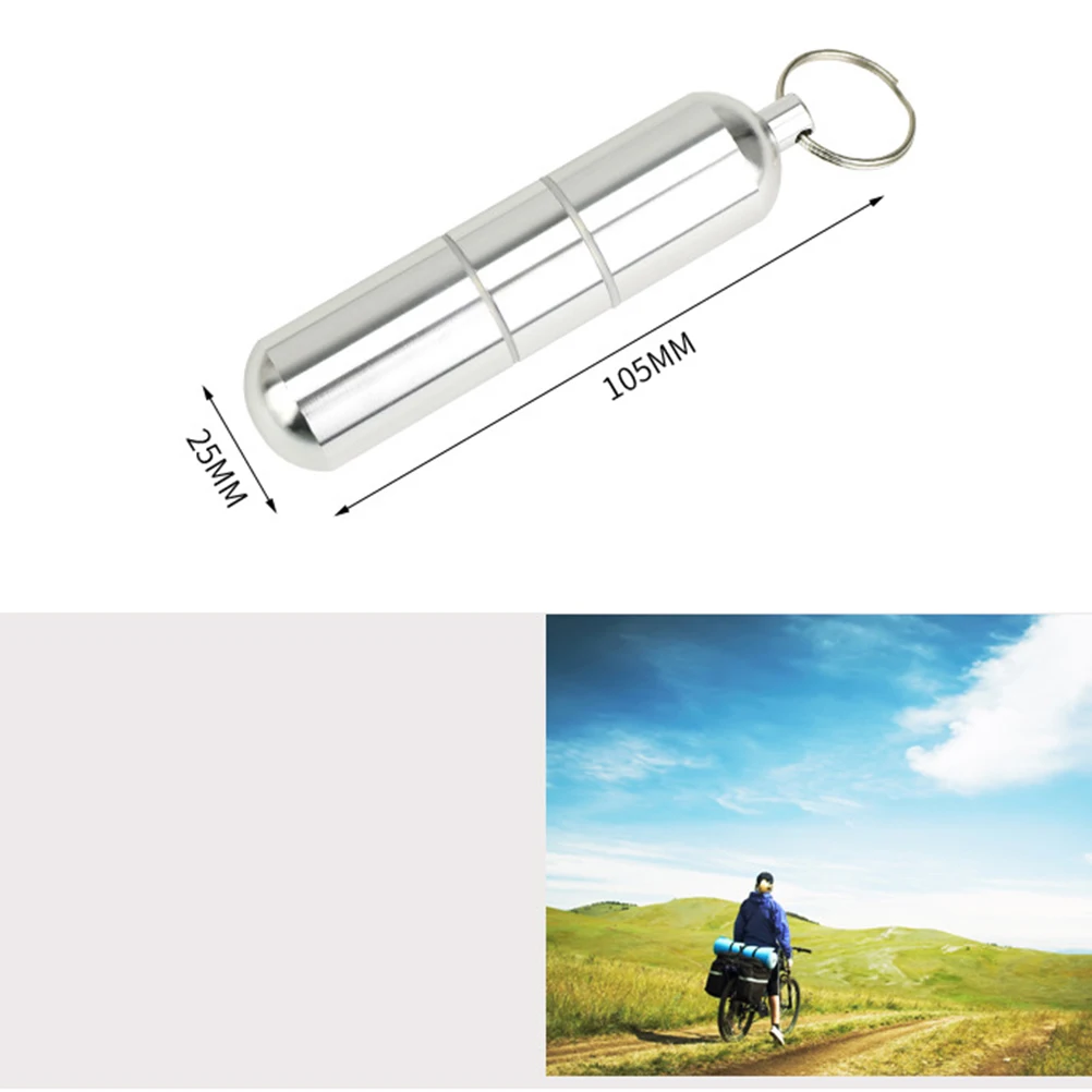 

Waterproof Pill Box Medicine Container Case Organizer Aluminum Alloy Storage Gadget Holder Travel Outdoor Sealed Non Toxic