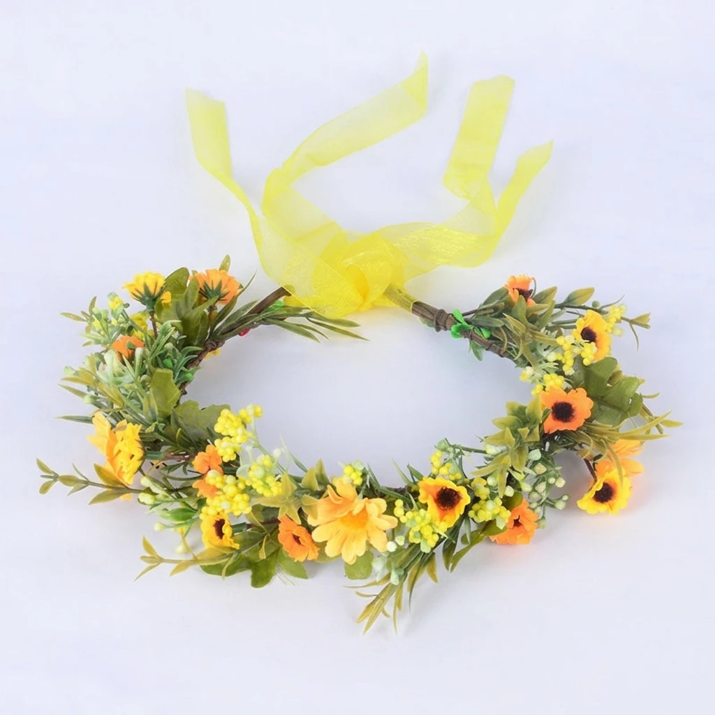 

Children Fabric Sunflower Hair Accessory For Holiday Performance And Welcoming Ceremony