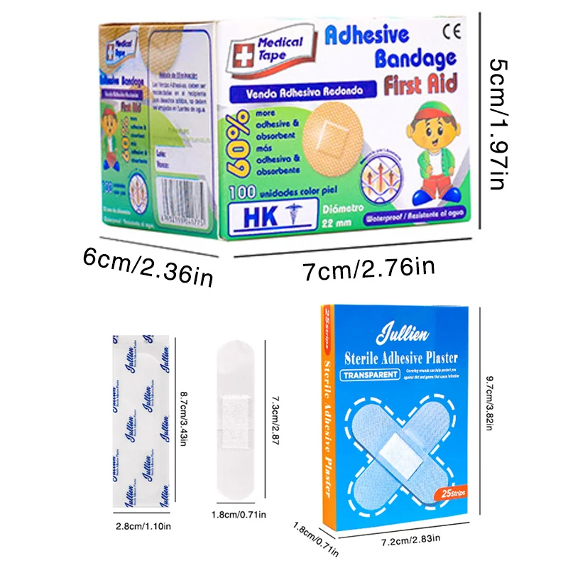 100pcs Round and 25pcs Transparent Bandage Suitable for A Variety of Scenes A Variety of Small Wound Bandage