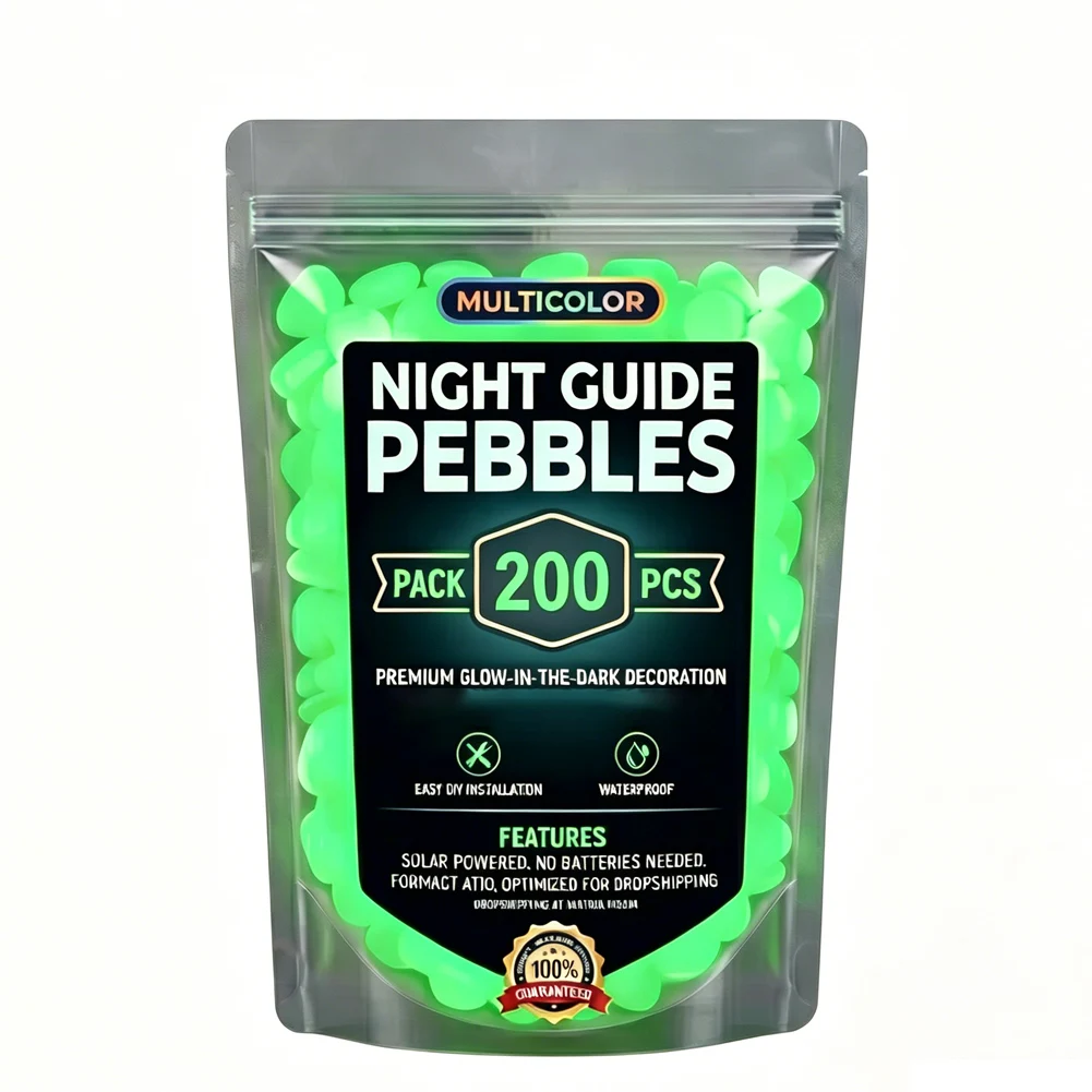 Resin Luminous Garden Stones Solar Powered Outdoor Decorative Pebbles for Ambient Nighttime Landscape Lighting