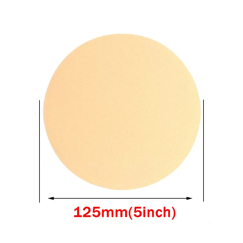 5pcs 5 Inch 125mm Yellow Hook & Loop Dry Sanding Discs Anti-clog Sandpaper 60 To 1000 Grit for Auto Body Putty Primer Polishing