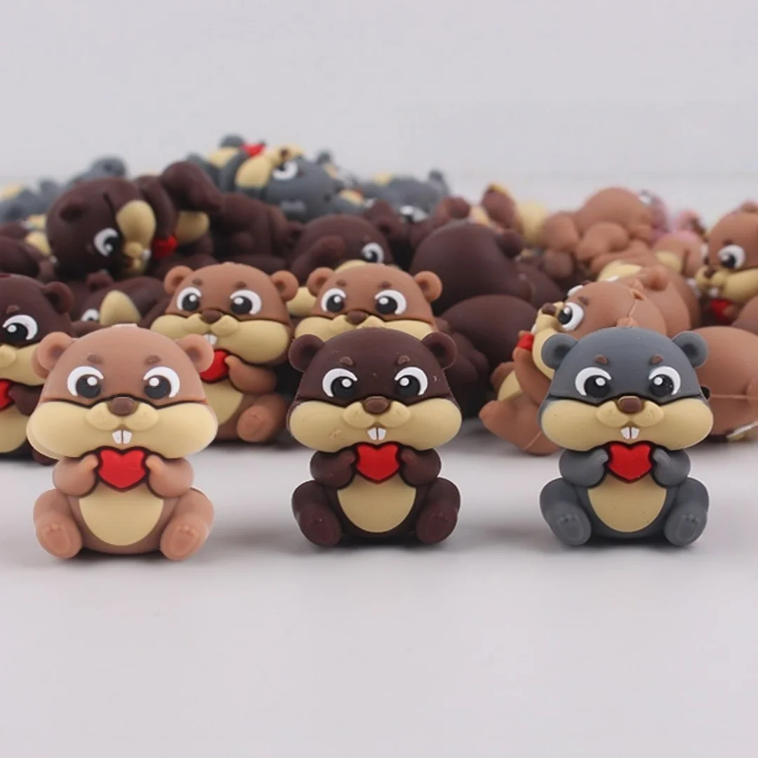 3 قطعة موضوع البؤري السيليكون ثلاثية الأبعاد السنجاب فاصل شخصية الخرز لصنع المجوهرات لتقوم بها بنفسك الإبداعية خاصة مطرز أقلام الديكورات المفاتيح #1