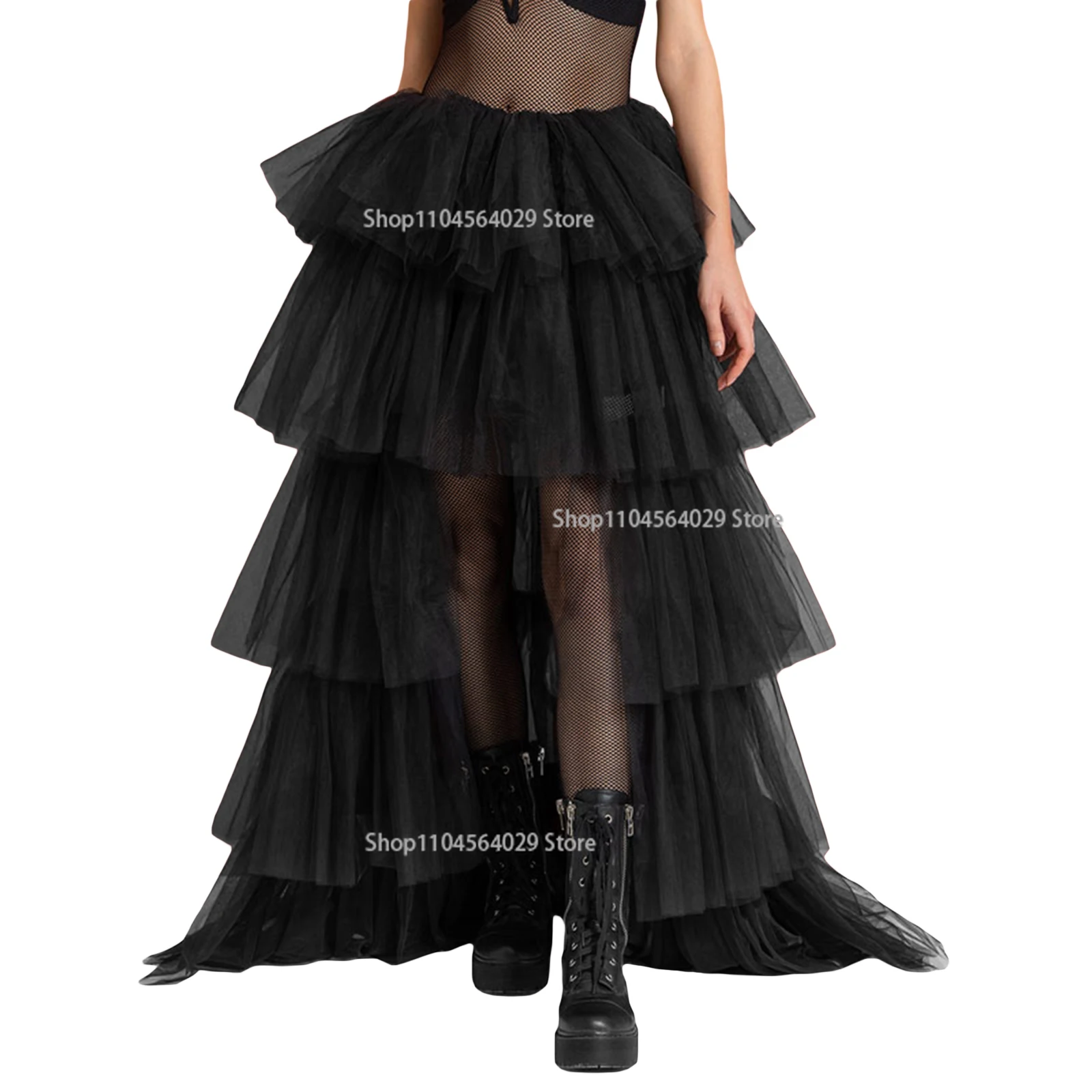 Hot Sale Women's Long Skirt High Waist Layered Solid Color Tulle Cake Skirt for Wedding Party Clubwear