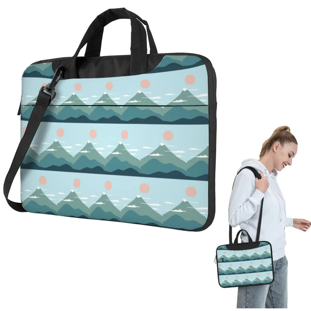 

Cat Landscape 72B Crossbody Laptop Bag Case Computer Bag Resistant Protective Notebook Pouch for Lenovo