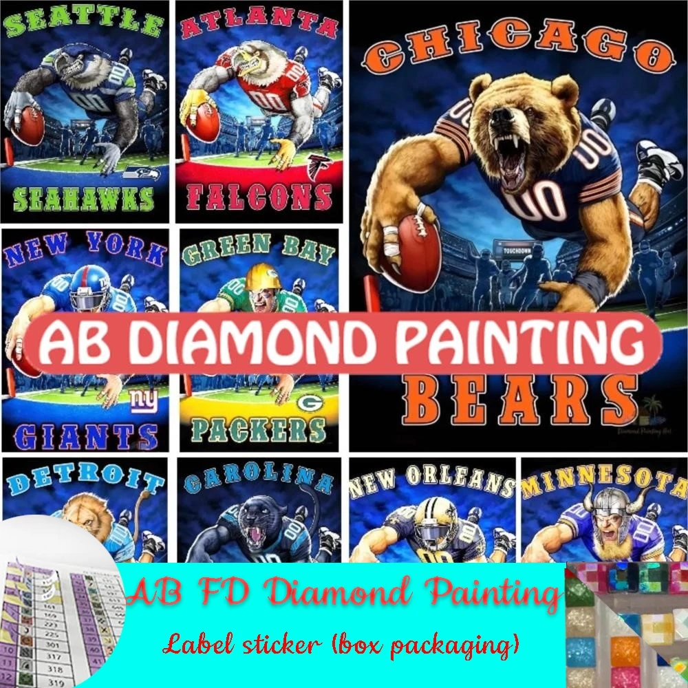 DIY National Football Team Helmet 5D AB FD Diamond Painting Full Square/Round Diamont Embroidery Cross Stitch Home Decor Art