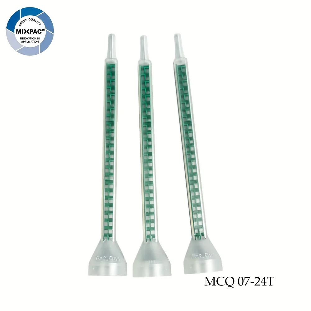 Sulzer Mixpac MCQ 07-24T Green Element Static Mixer Nozzle Adhesive Cartridge Mixing Nozzle Tube Quadro Square Turbo Mixer