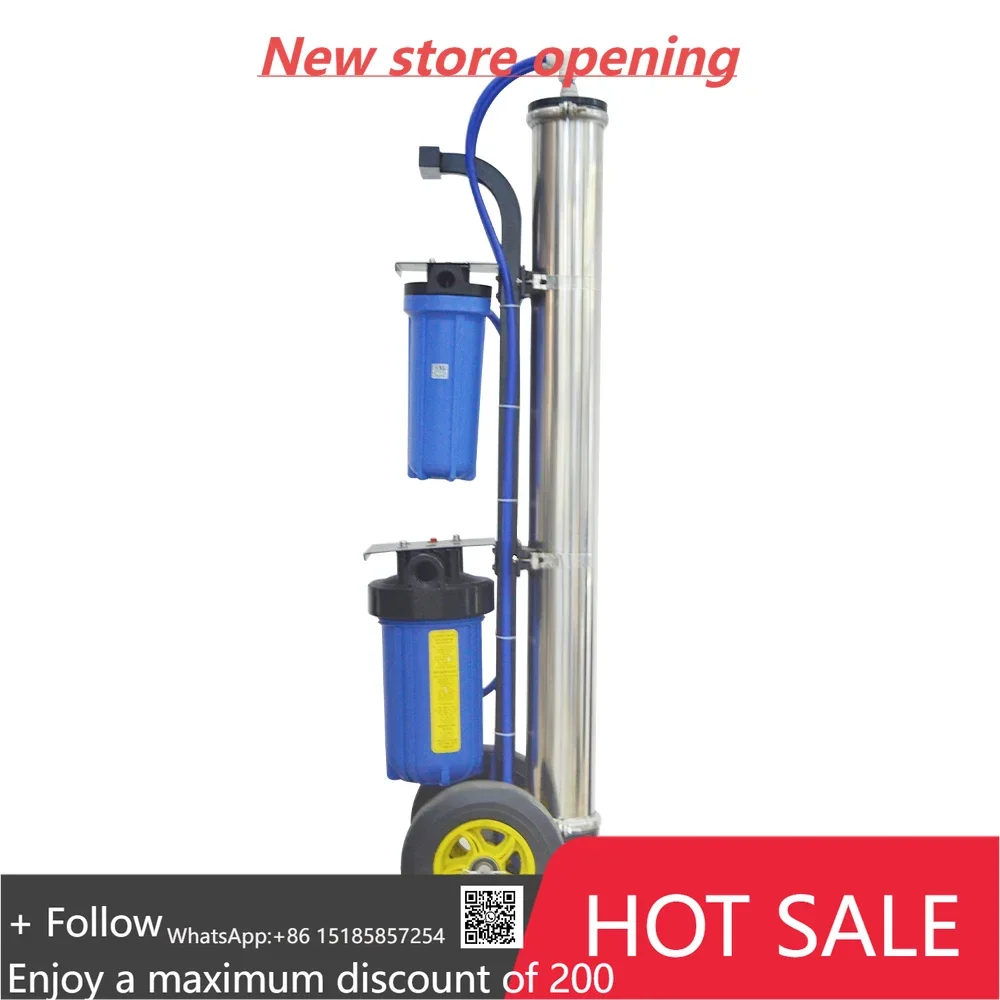 Sistema RO/DI portátil de 3 estágios em aço inoxidável para limpeza de janelas e máquinas de tratamento de água para lavagem de carros