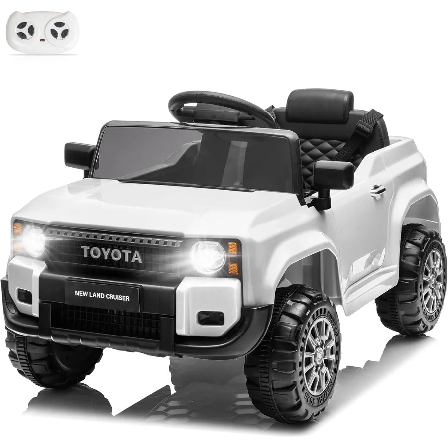 12V 電動乗用車、ライセンス取得済みのトヨタ電気トラック（幼児向け）、リモコン付き、開閉可能なドア付き子供用バッテリーカー、3段階速度調整