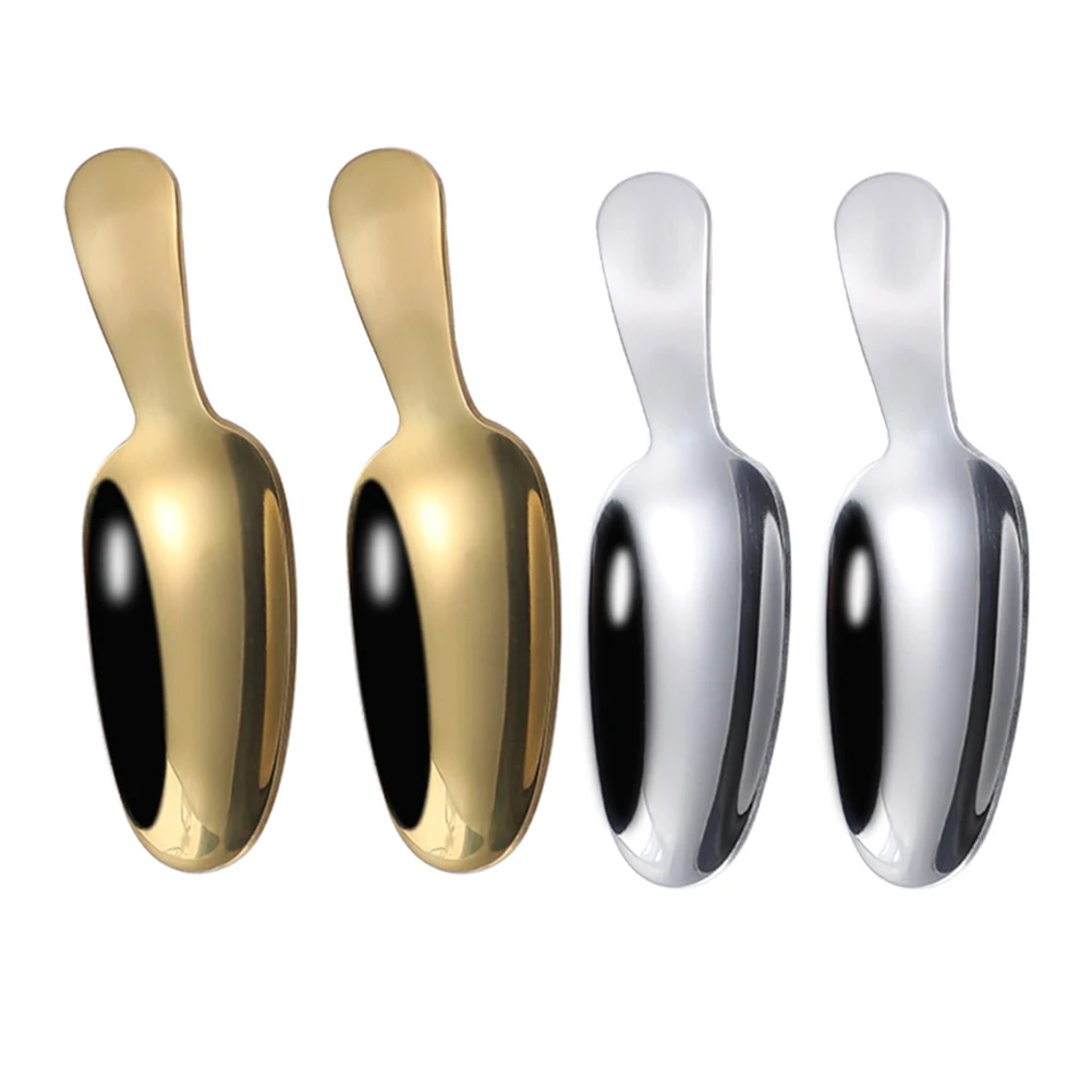 

4pcs Dessert Spoon Set Stainless Steel Sweet Scoop Ice Cream Shovel Tea Coffee Measuring Tool Kitchen Gadgets Home Office
