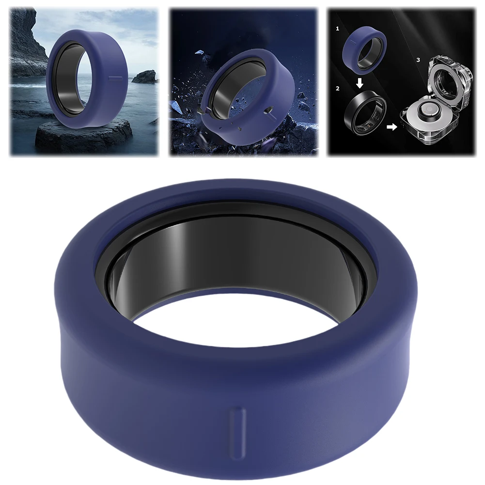 Per Samsung Galaxy Ring Smart Ring Cover in pelle Custodia protettiva in silicone antigraffio Custodia protettiva per Galaxy Ring Size 5-13
