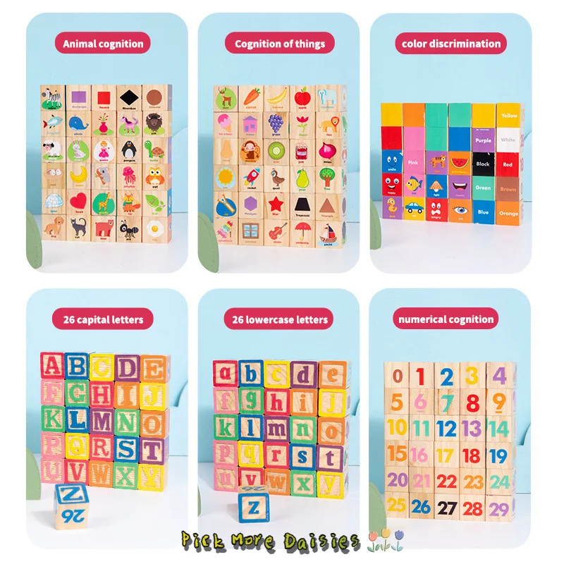 Montessori Holz Anzahl Blöcke Frühen Lernen Spielzeug Für Kinder Buchstaben Form Farbe Tier Erkenntnis Vorschule Pädagogisches Puzzle