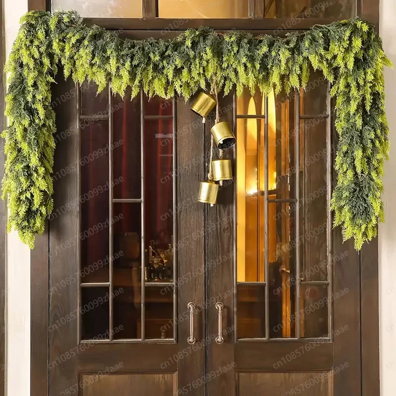 Christmas rattan feel material encrypted desktop decoration door fence Christmas layout door hanging simulation rattan