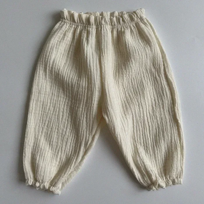 Muslin Cotton Newborn Infant Baby Boys Girls Loose Pants Casual Lantern Pants Full Pants