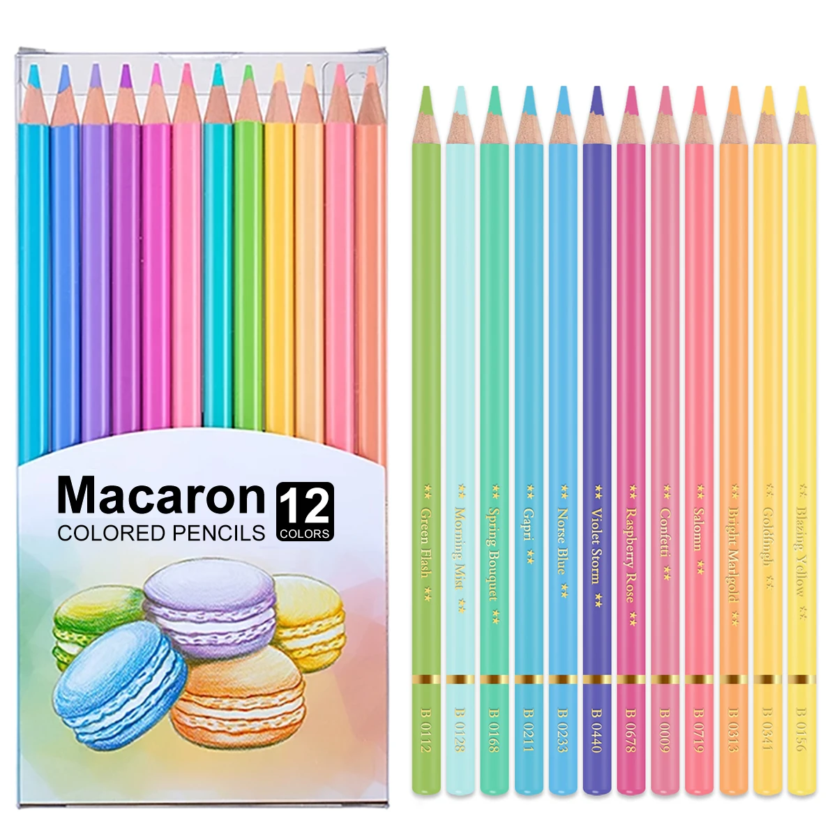 12-72 pcs Macaron Pastel Colored Pencils Set,Soft Core Coloring Pencils for Adult Coloring Books,Layering & Blending Art Pencils