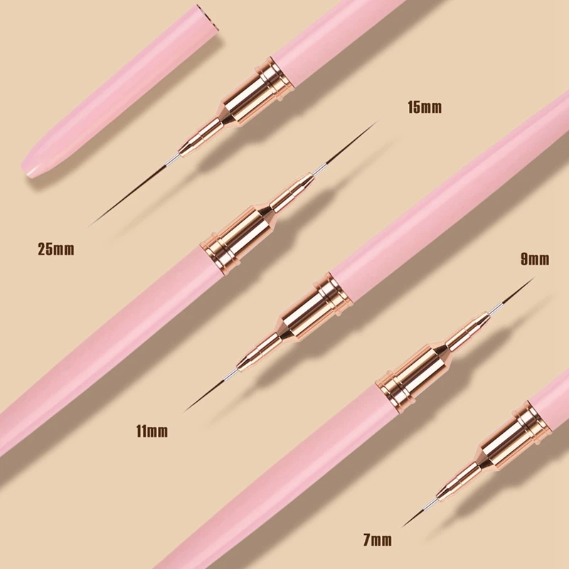 5pcs 7/9//25mm Nagel liner Pinsel Set UV Gel Nagel bürsten Kits Französisch Streifen Linie Malerei Zeichnung Blumen stift Werkzeuge