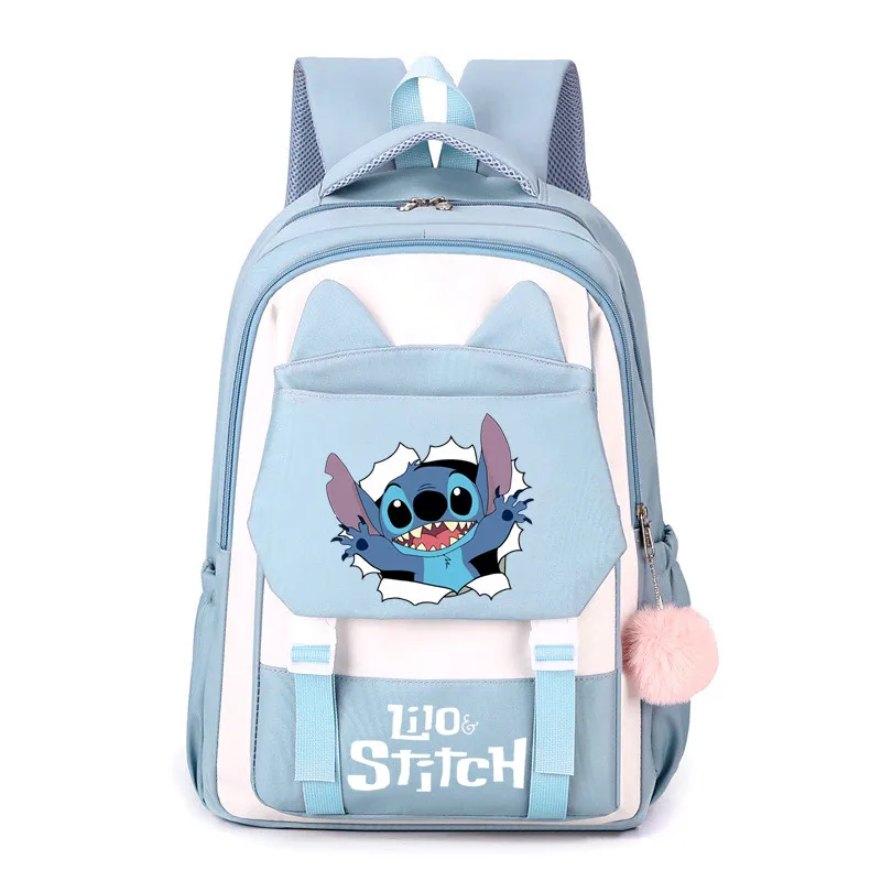 Plecak z motywem Stitch, kreskówka Anime urocza torba podróżna, plecak w stylu college\'u o dużej pojemności, plecak z nadrukiem wycieczek na kemping